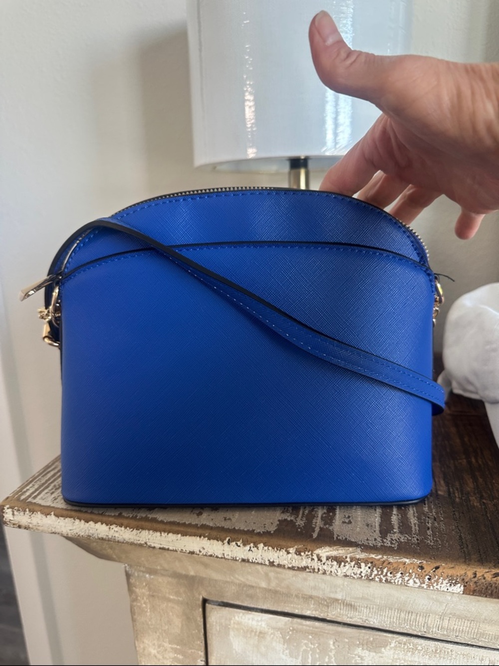 LA Dodger Blue  Crossbody Bag with White LA Baseball Cap 💙 - Picture 8 of 10